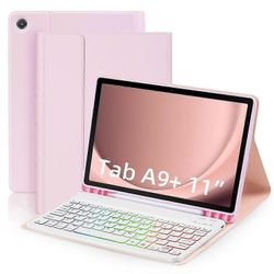 Samsung Galaxy Tab A9+ Nahkakotelo Irrotettavalla RGB-taustavalaistulla näppäimistöllä Monivärinen Style C