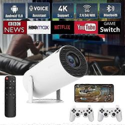 Vuoden 2025 uusi 5G 4K -peliprojektori, älykäs HD LED, WiFi, Bluetooth, HDMI. USB Android -kotiteatteripuhelin, jossa sisäänrakennettu interaktiivi...
