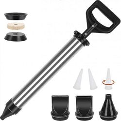 laastilaasti ase - ruostumattomasta teräksestä valmistettu laastipumppu, laastiruisku - manuaalinen, 4 suutinta