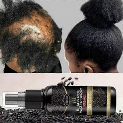 Black Rice Hair Growth Spray Korjaa vauriot Palauta pehmeät hiukset kaikille hiustyypeille Nopea hoito Estä hiusten oheneminen Kuiva korjaus 2kpl