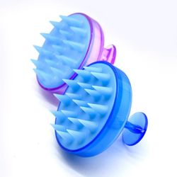Silikone Hoved Body Scalp Massage Brush Soft Hair Brush Hår Vask Comb Bad Brush Spa slankende massere børster Værktøjer Blå