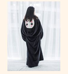 Jfwg Anime Spirited Away Kigurumi pyjamas No Face Man plysj Winter Flannel Adult Cartoon Anime Cosplay Costume 190CM