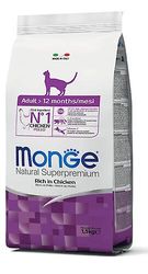Aikuinen kissa - Monge Natural Superpremium Dry Cat 10 kg