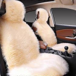 Lampaannahkaiset istuinpäälliset, tyylikäs muotoilu Aito australialainen täysikokoinen turvaistuintyyny Pehmeä pitkä villa lämmin istuintyynynpääll...