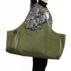 Robxy Yogamåtte taske Stor yogamåtte med taske med sidelommer og lynlåse - Green_