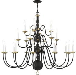 Livex Lighting 5015-07 Williamsburg 22-lys lysekrone bronse Svart