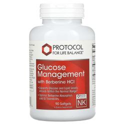 Protocol for Life Balance Elämäntasapainon protokolla, glukoosinhallinta berberiini HCl: llä, 90 pehmeää geeliä