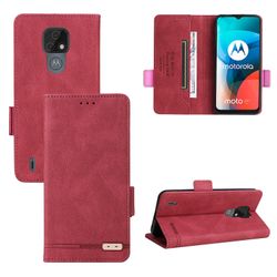 Gangxun Etui til Motorola Moto E7 læderetui folio flip med kreditkortspor Etui Coque Rød