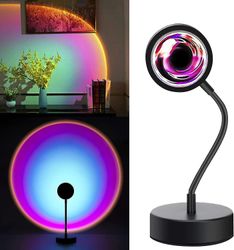 Sunset Lampe Tiktok Lampe, 360graders Chill Vibe Sunset Projection Lampe, Dæmpbar Led Night Light Sunset Lamp Projector til børn soveværelse / kont...