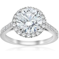 Pompeii3 2 1/2 ct Halo Round Cut Diamond Engagement Ring 14k Hvid Guld 5