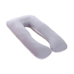 Puuvillainen tyynyliina U-muotoisille äitiystyynyille Pestävä mukava tyynynpäällinen kyljellään nukkuvalle tyynylle Harmaa valkoinen 70x130cm