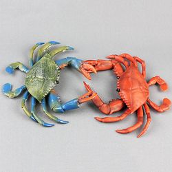 Lasten lelu Realistinen rapu PVC Solid Ocean Sea Animal Figure Malli Lasten lahja Vihreä ja sininen