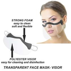 Liltop Genanvendelig klar halv ansigtsmaske visir beskyttende ppe gennemsigtig ansigtsdæksel skjold