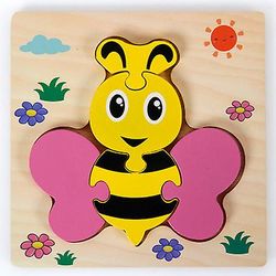 Fantasia Tre-dimensionelle børn puslespil træ tidlig uddannelse Cartoon Animation Blocks The bees