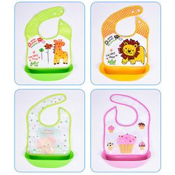 Uclac Cartoon Bib Baby Boy Bibs Vandtæt Langærmet Girl Bibs Kids Bøvs Klud Pink