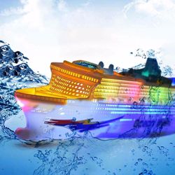 Kakanwo Lys og musik krydstogtskib Universal elektrisk legetøjsbåd Multifarve