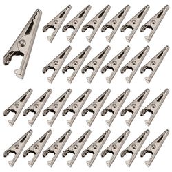 100PCS 1.06IN / 27mm minimetallialligaattoripidikkeet, krokotiilikiinnikkeet Hopea