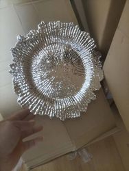 50pc100pc200 pcwedding festplatta galvanisering ljus lyx pp platta antik stort vardagsrum fruktplatta kant varmt guld folie Silver 200pcs