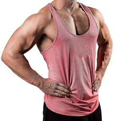 Menn Gym Sport Vest Bodybuilding Stringer Tank Topp Fitness Trening Aktiv Slitasje Rød L