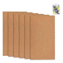 6 Pack Cork Bulletin Board, 1/2inch tykke korkplater rammeløse kork fliser, vegg dekork bord til