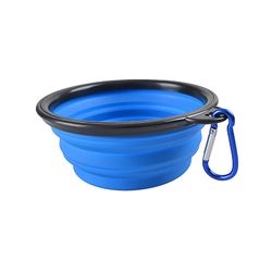 1000ml Sammenklappelig Hund Pet Folding Silikone Skål, Blå Farve
