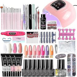 Neglesett med neglelampe Negletørker Neglebormaskin Manikyrsett Poly Nail Gel Kit Polish Set Soak-off Nail Art Tools Sets(zh161-12poland