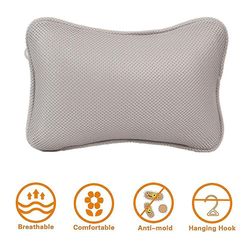 Barsinfi Bad Pillow, 2 sugekop hals puder lavet af polyester hurtigtørrende Grå