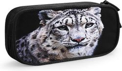 Suurikapasiteettinen lumileopardipenaali koulutarvikkeille ja paperitarvikkeille - ihanteellinen järjestäjälahja yläkoululaisille ja lukiolaisille ...