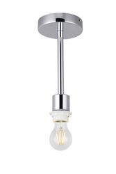 Inspired Lighting Baymont poleret Krom 1 lys E27 Universal Semi Flush Loft Fixture, velegnet til et stort udvalg af nuancer