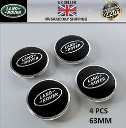 4 X Land Rover Center Caps Sort Range Rover Sport Evoque Velar Discovery 63mm