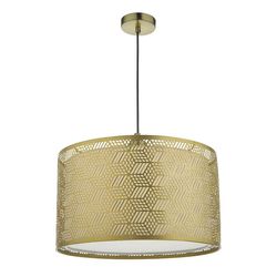 Dar Lighting DAR TINO Cylindrical Let Fit Pendant Light Shade Guld