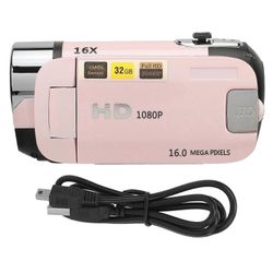 D90 1080p 16mp digitaalikamera 2,4 tuuman käännettävä näytön videokamera 16x zoom hd videonauhuri täyttövalolla Vaaleanpunainen
