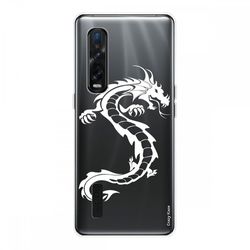 Crazy Kase Hull For Oppo Find X2 Pro i Silikone Soft 1 Mm, White Dragon