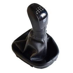 6-vaihteinen vaihdekepin nupin nahkakotelo - C-luokka D5F4 W203 Musta