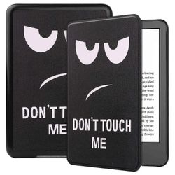 Amazon Kindle 6" (2022) PU-nahkainen PC-suojakotelon kuviotulostus Automaattinen lepotila Wake E-Re Monivärinen Don't Touch Me
