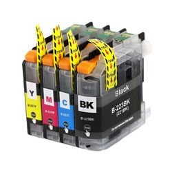 Go Inks 1 Sett med blekkpatroner for å erstatte Brother LC223-kompatibelt/ikke-OEM av Go-blekk (4 blekk) Svart/cyan/magenta