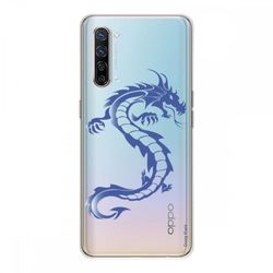 Crazy Kase Hull For Oppo Find X2 Lite i silikone 1 Mm, Blue Dragon