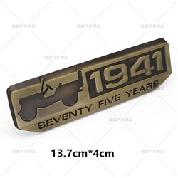 Redkid Metalli 1941 Seitsemänkymmentäviisi vuotta vuosipäivän merkki Tunnus Autotarrat Tarra Jeep Wranglerille Grand Cherokee Compass Renegade A-08