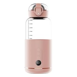 Kannettava vedenlämmitin äidinmaidonkorvikkeelle 300ml kapasiteetti Tarkka lämpötilan säätö sisäänrakennettu akku W Vaaleanpunainen Style C