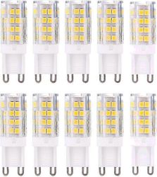 G9 LED-lamput 5W lämmin valkoinen 3000K, 10 kpl energiatehokkaat hehkulamput keraamisella jalustalla