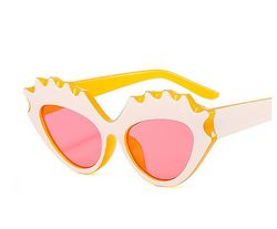 Langytx 2022 Nye kvinders solbriller Small Box Cat Eye Lace Eyewear Catwalk Personlighed Fashion Ins Mænds solbriller BLÆK5 Normal