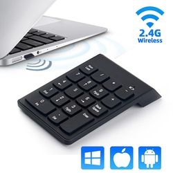 Trådløst numerisk tastatur 2,4 ghz 18 taster til regnskabstæller laptop tablet Enhåndsberegning