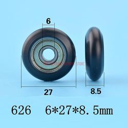Salg Forhastet plast 626 pom lejeskive 3d printergraveringsmaskine Europæisk standard aluminium styrehjul 6 * 27 * 8.5 mm