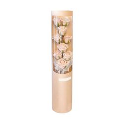 S Day Flower Kunstig blomst Gift Girl 's Day med Glass Dome Led Flower Light Pink