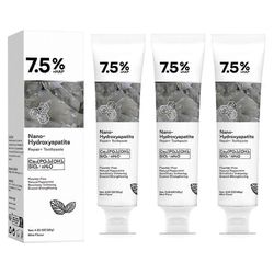 7,5 % nHAP Nano Hydroxyapatite -hammastahna Fluoriton hammaskiillettä korjaava valkaiseva hammastahna, viileä minttu, raikas hengitys 3pcs