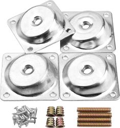 14 graders vinklet ben monteringsplater møbler bord ben feste plater braketter t-plate M8 sofa ben med henger bolter, omformere, skruer, fullt sett