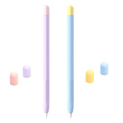 2kpl Yhteensopiva 2nd Generation Pen Sleeve Stylus Pen Sleeve Double Color Matching Silicon Protective Slee kanssa