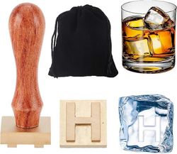 Jääleiman kirjain H Jääpalaleima 1,2" messinki jäämerkkileima Jääleima cocktail Puinen sinettileima Baarin postimerkit cocktail- ja viskimojitojuom...