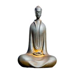 Minimalistinen rautainen Zazen Buddha, valurautainen munkkihahmo
