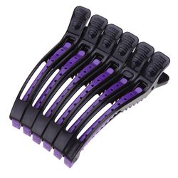 6pcs Salon Krokodille Hair Grips Clips Lilla